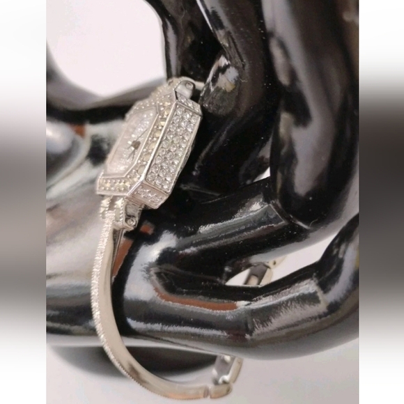 Judith Jack Sterling Silver Marcasite + CZ Quartz Watch Women's  New Battery - Picture 2 of 8